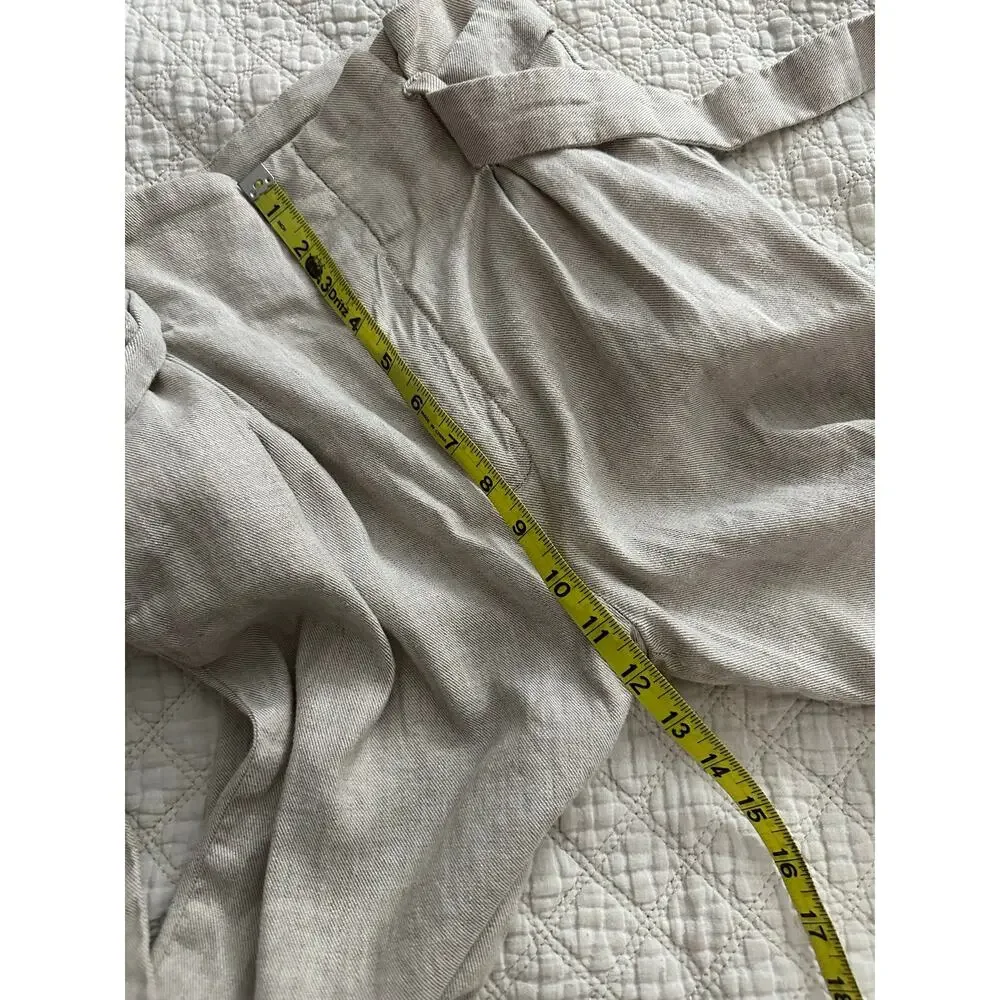 Banana Republic Linen Blend Cream Color Belted Pants Womens Size Small